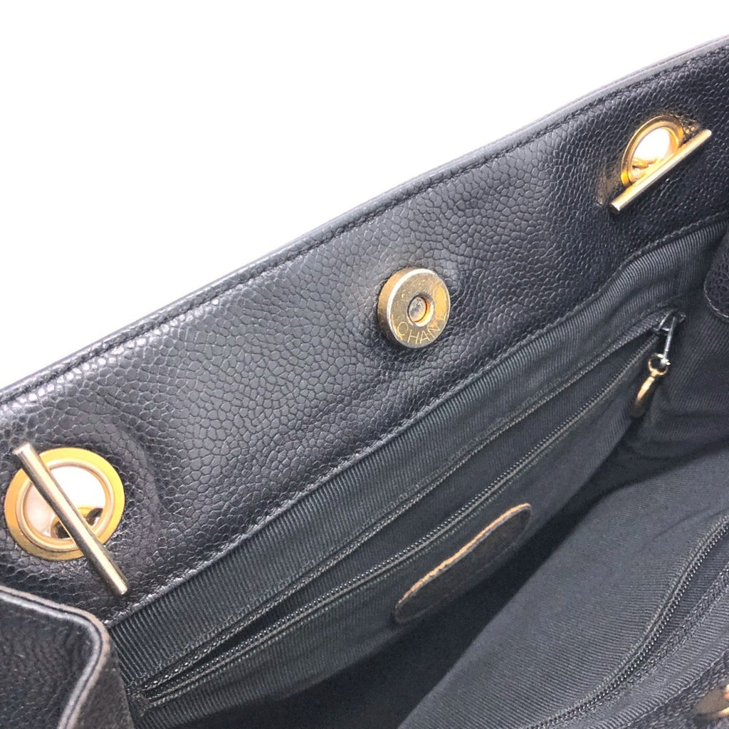 Chanel Black Leather Tote Bag