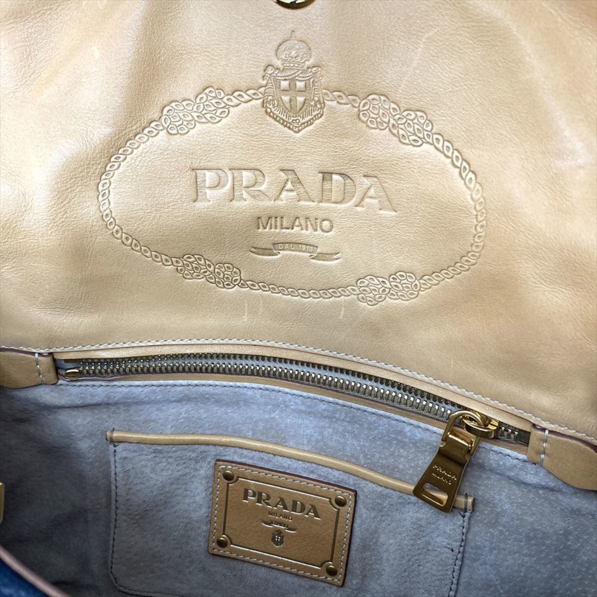 Prada Brown Multi-Color Canvas Handbag