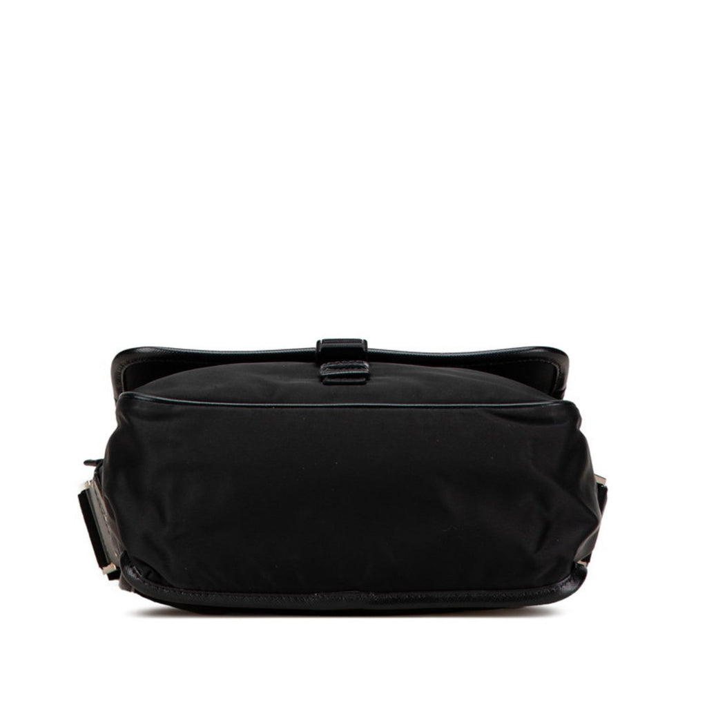 Prada Black Nylon Leather Shoulder Bag