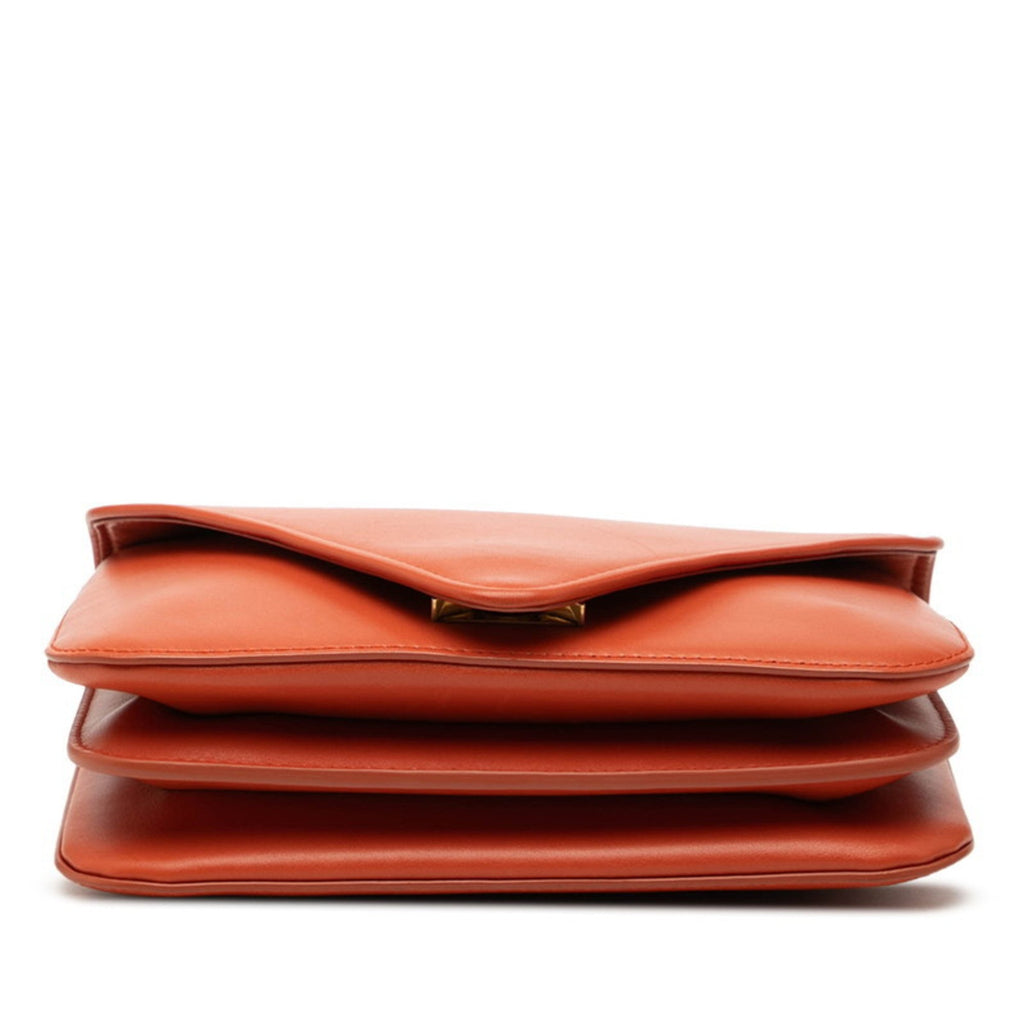 Bottega Veneta Orange Leather Handbag Shoulder Bag