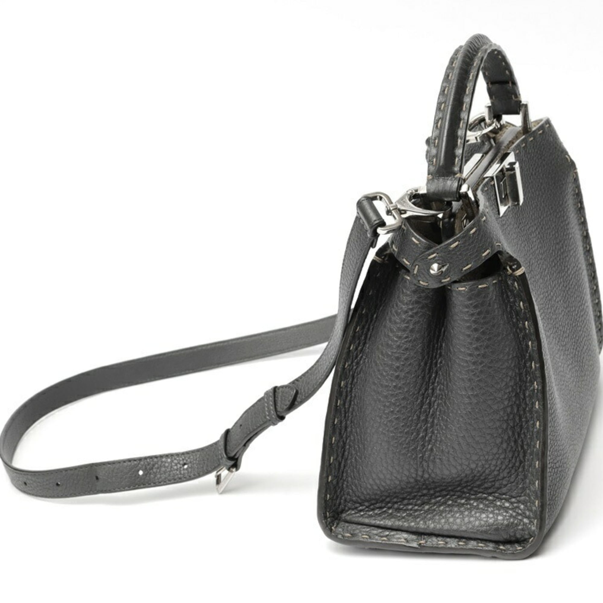 Fendi Gray Leather Handbag