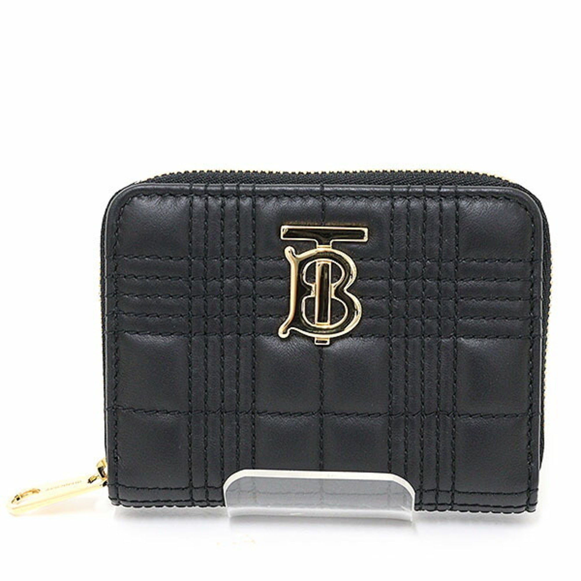 Burberry Black Pink White Yellow Quilting Leather Wallet (Bi-Fold)