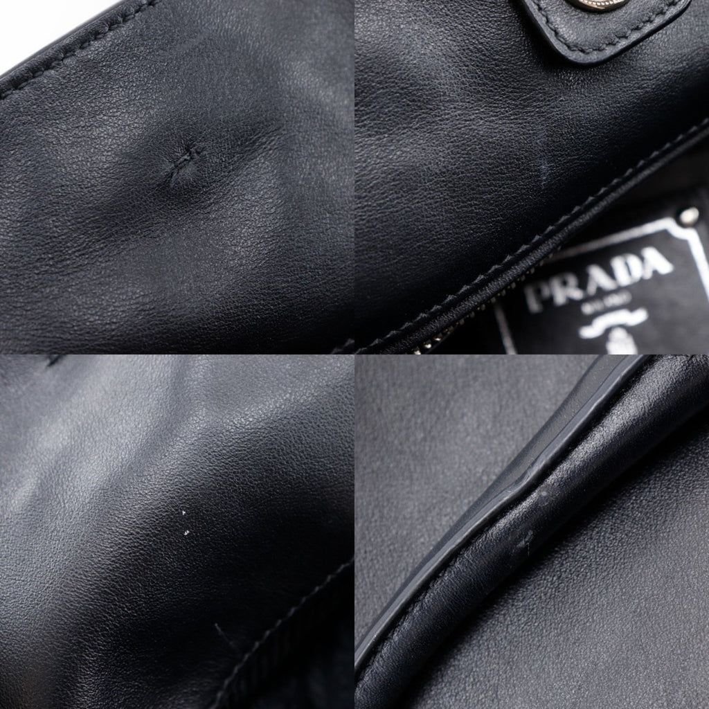 Prada Black Leather Tote Bag