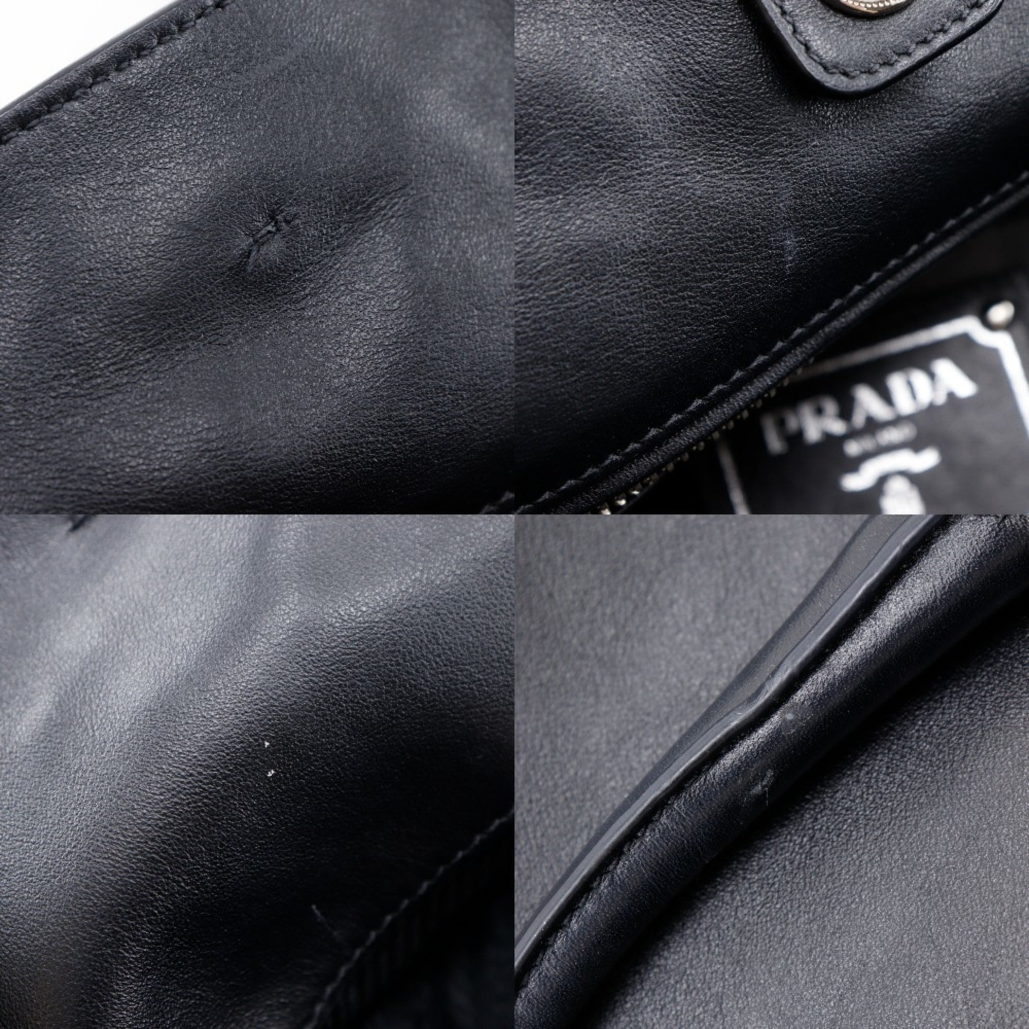 Prada Black Leather Tote Bag