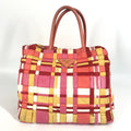 Prada Pink White Nylon Handbag Tote Bag