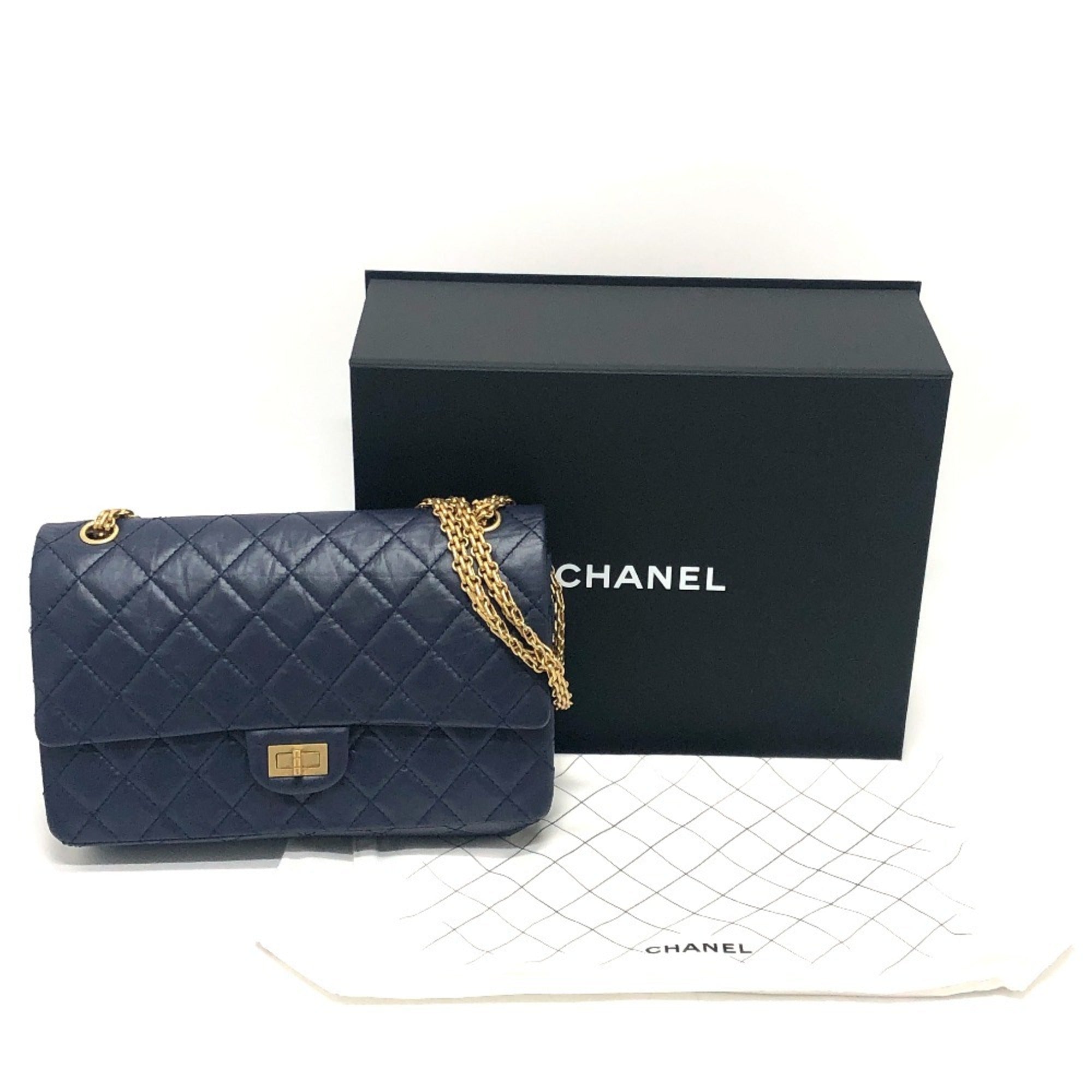 Chanel Navy Leather Shoulder Bag