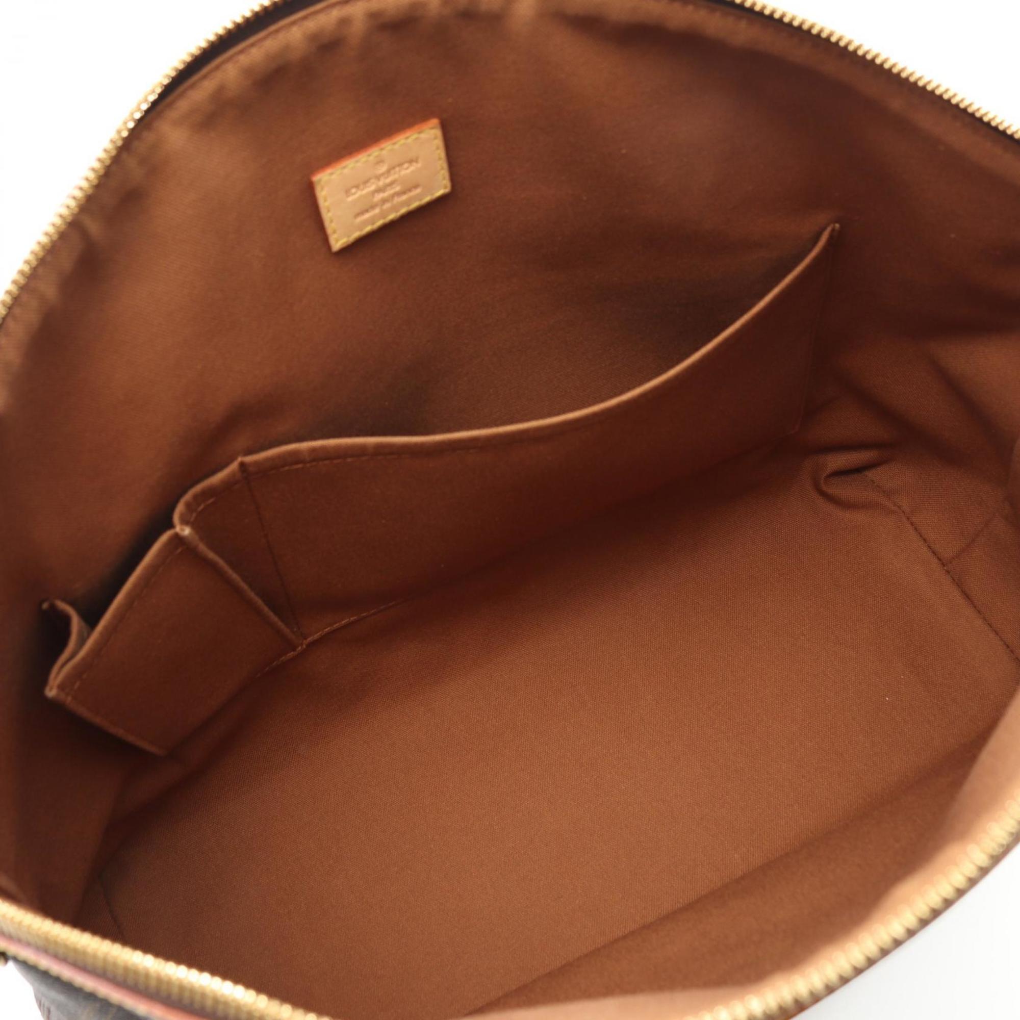 Louis Vuitton Brown Coated Canvas Leather Tote Bag