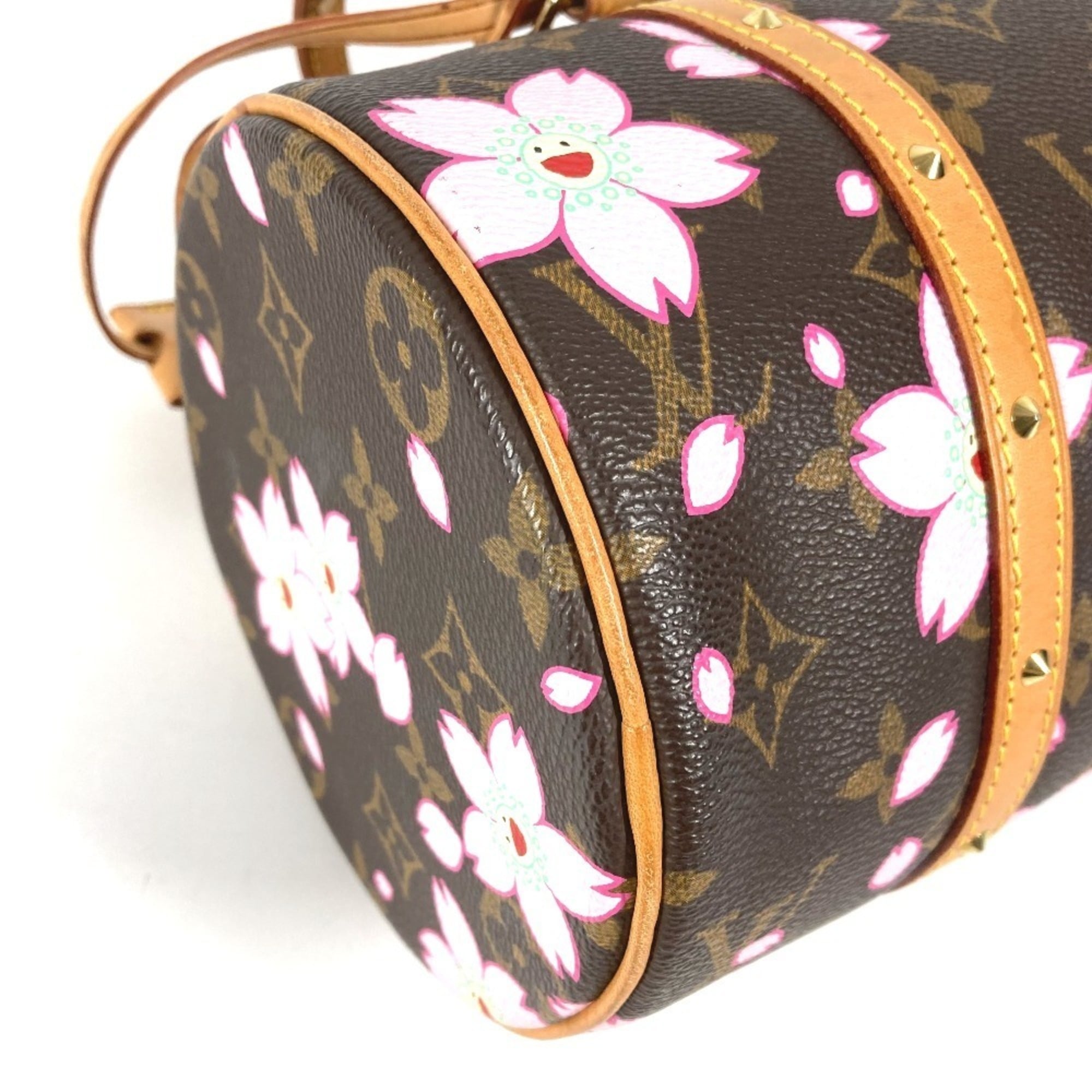 Louis Vuitton Brown Pink Monogram Cherry Blossom Handbag Shoulder Bag Tote Bag