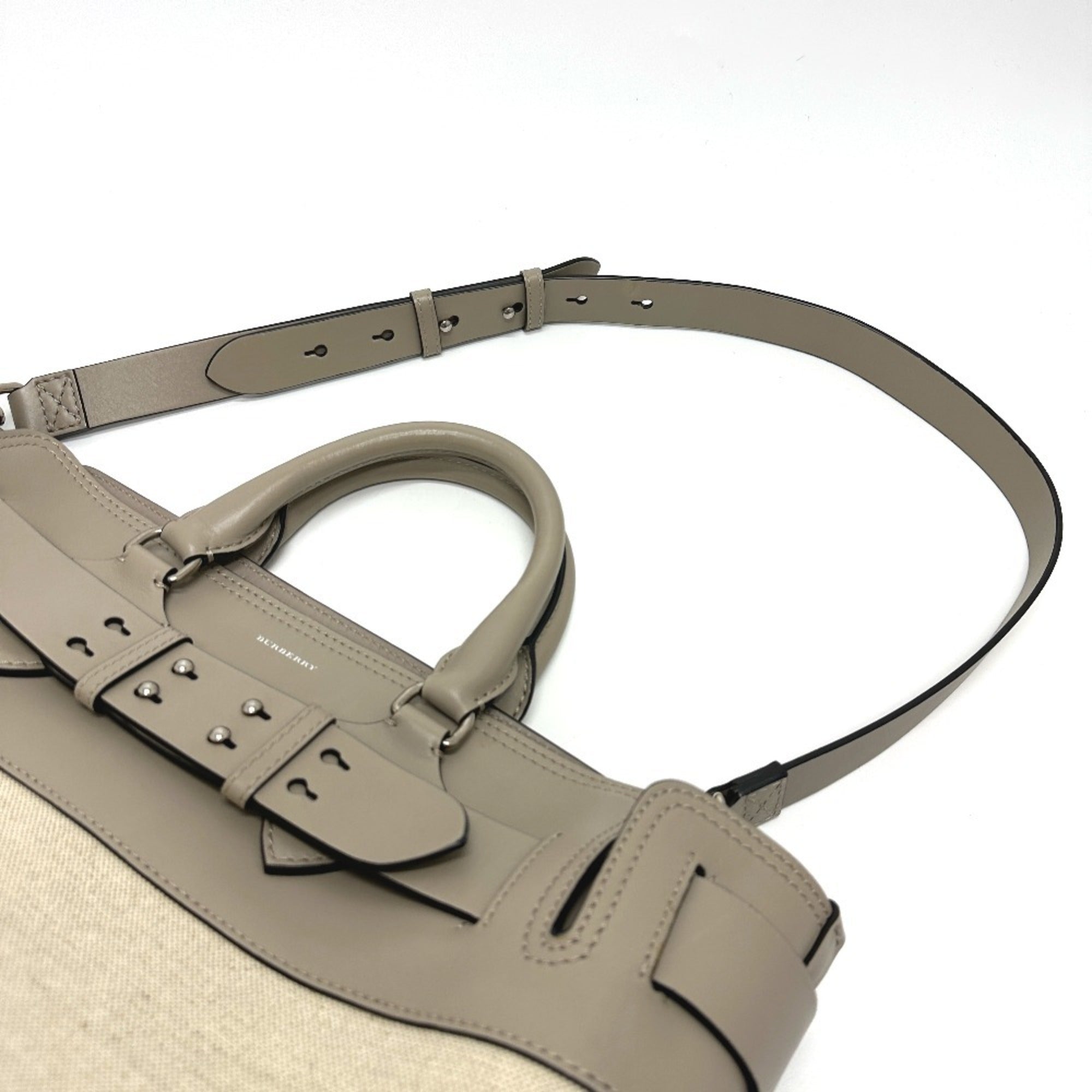 Burberry Beige Canvas Leather Handbag