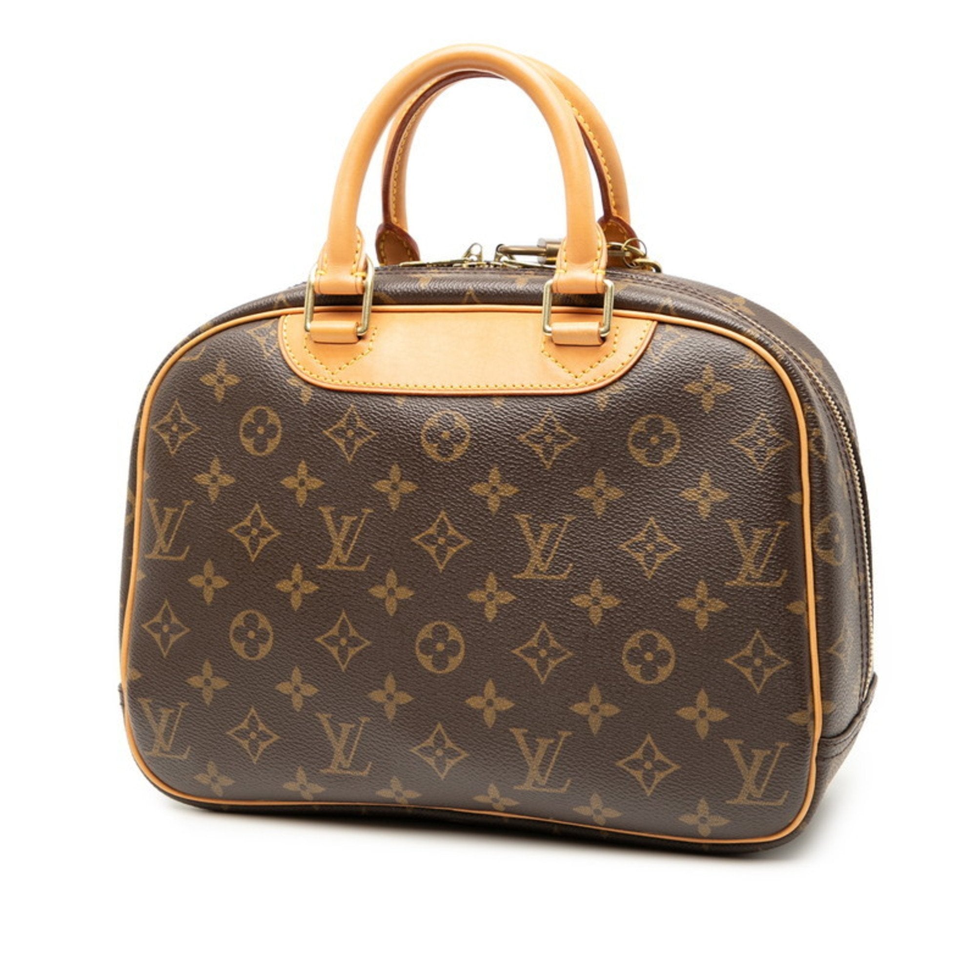 Louis Vuitton Brown Pvc Leather Handbag
