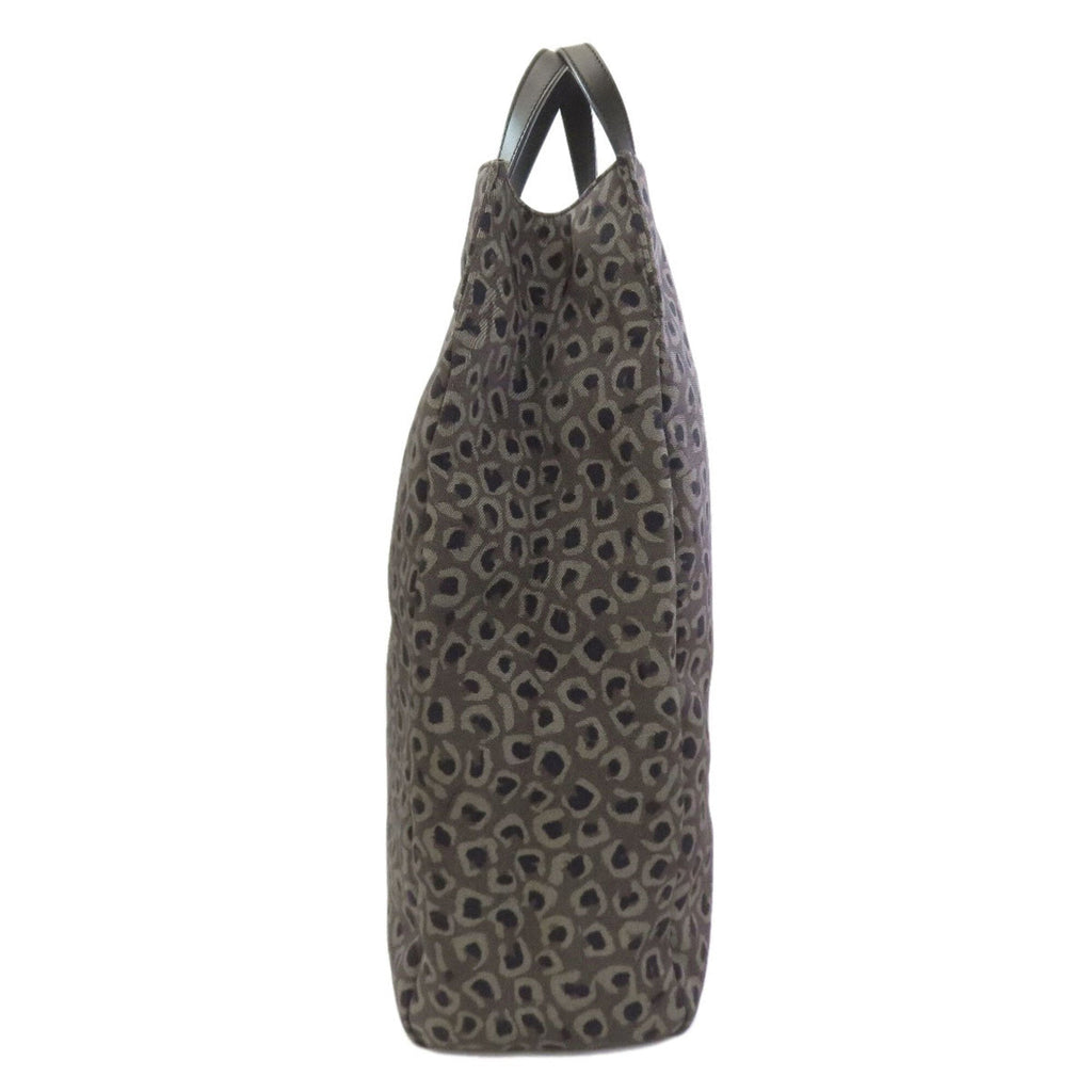Gucci Gray Canvas Leather Tote Bag (Pre-Owned)