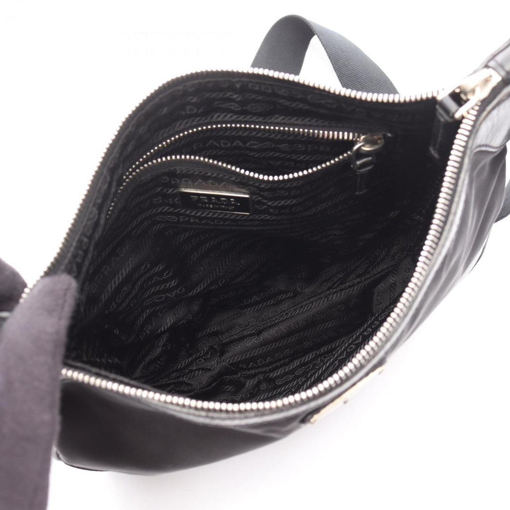 Prada Black Nylon Leather Shoulder Bag