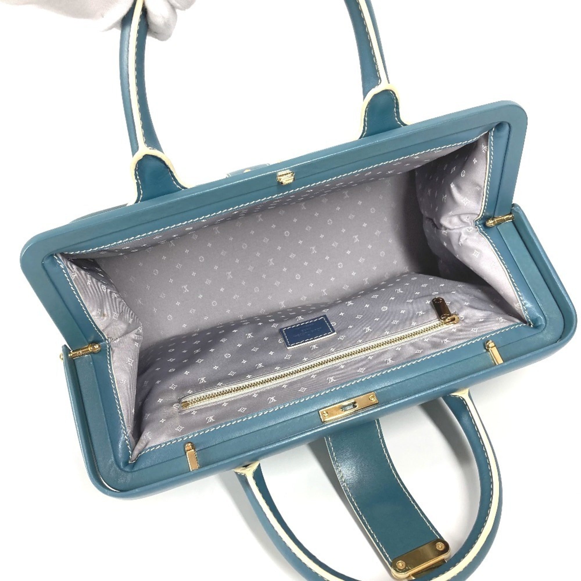 Louis Vuitton Blue Suhali Leather Leather Handbag Tote Bag