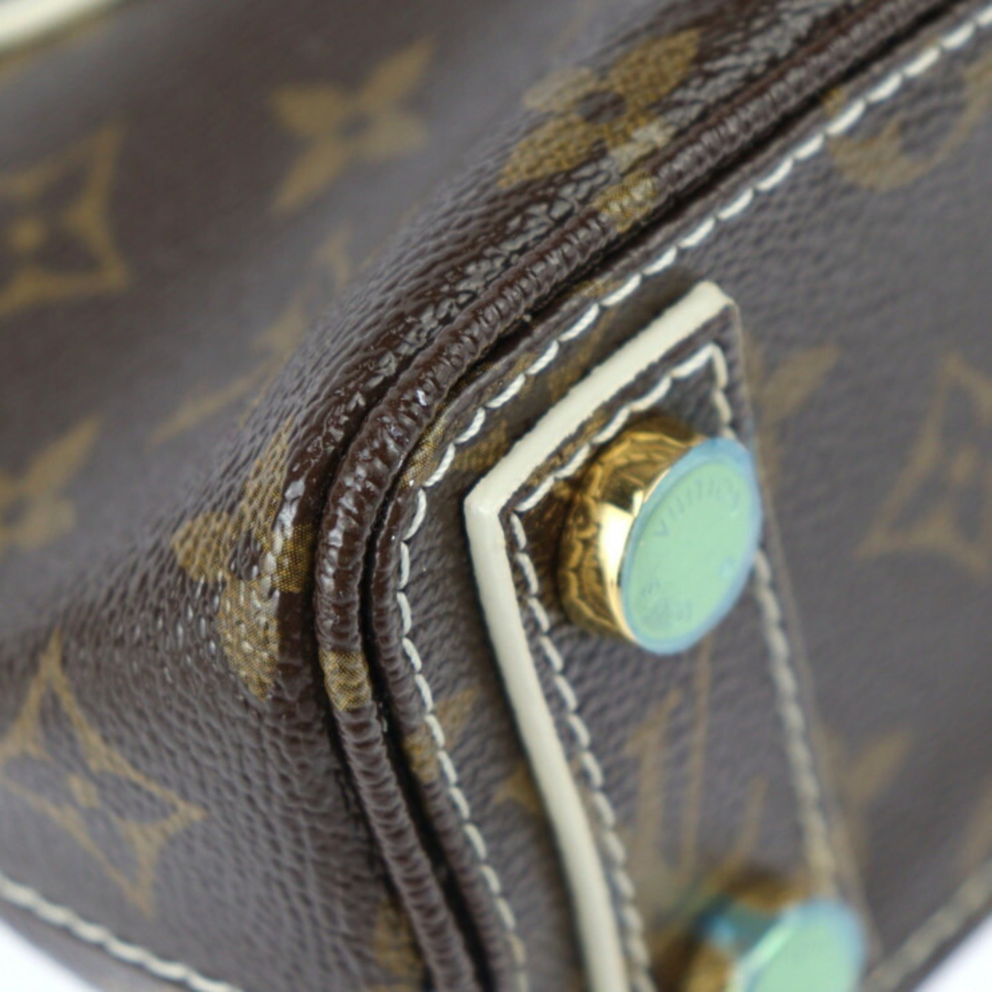 Louis Vuitton Brown Ivory Monogram Pvc Leather Handbag Tote Bag