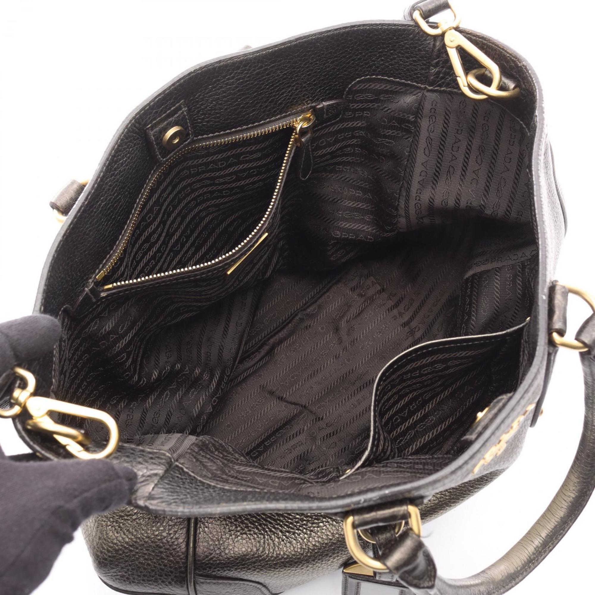 Prada Khaki Leather Handbag