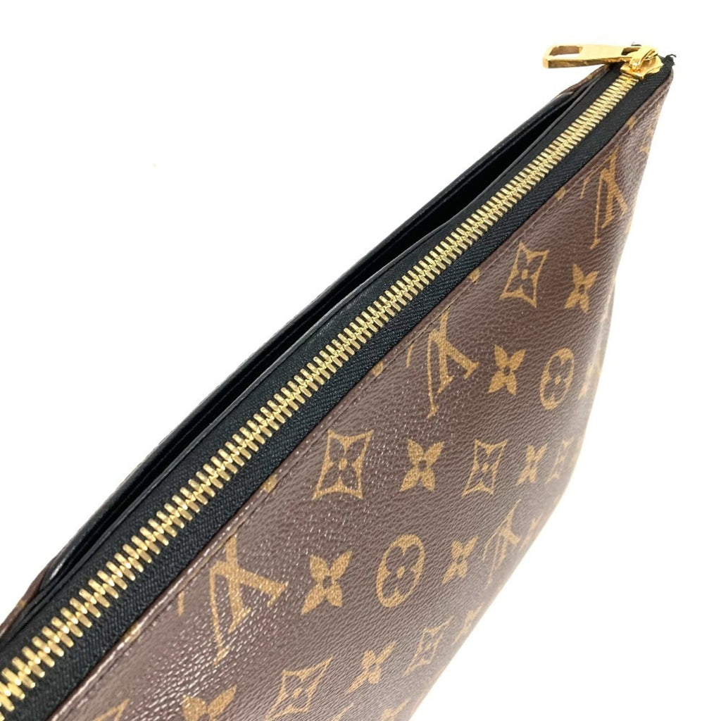 Louis Vuitton Black Brown Monogram Clutch Bag Pouch
