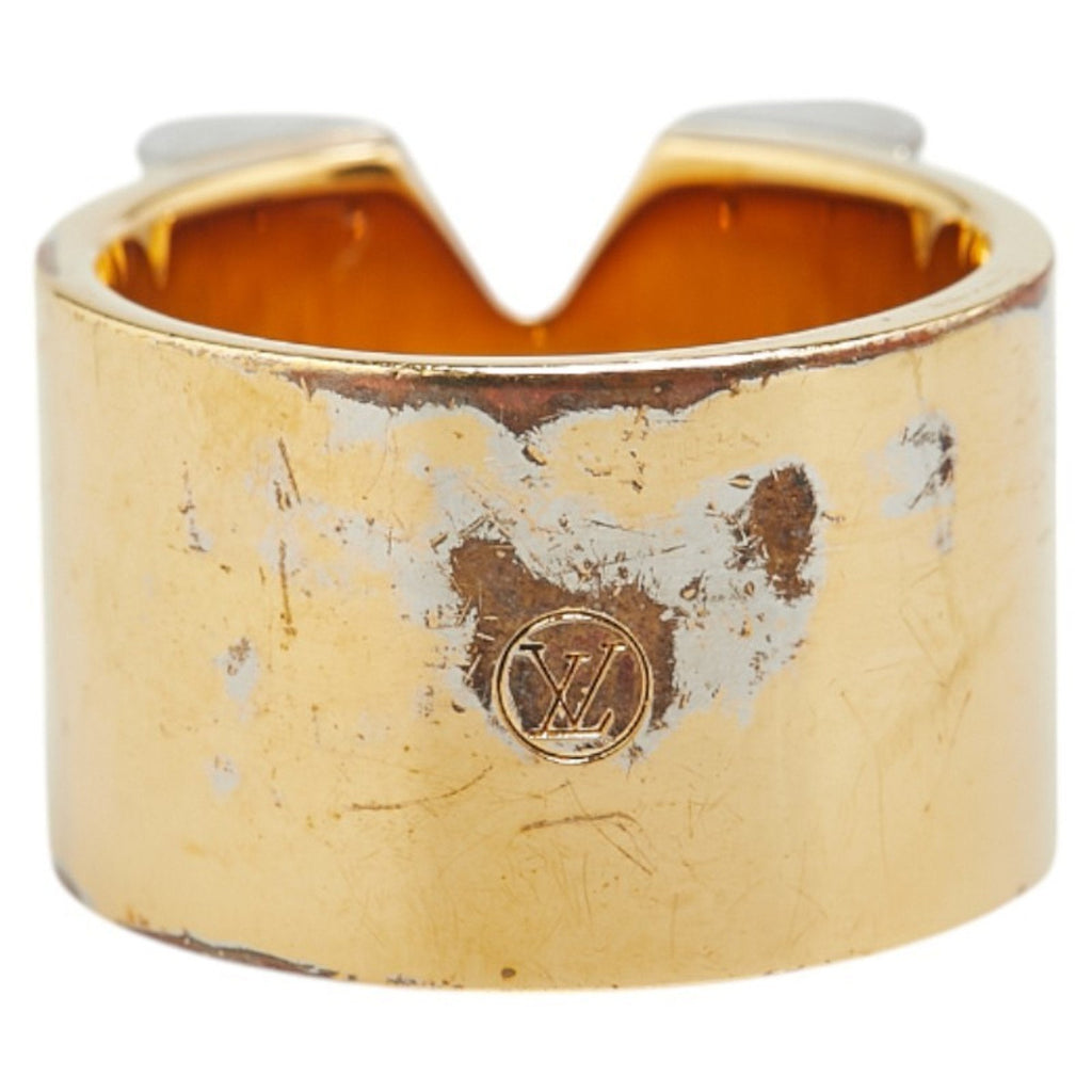 Louis Vuitton Gold Silver Metal Band Ring