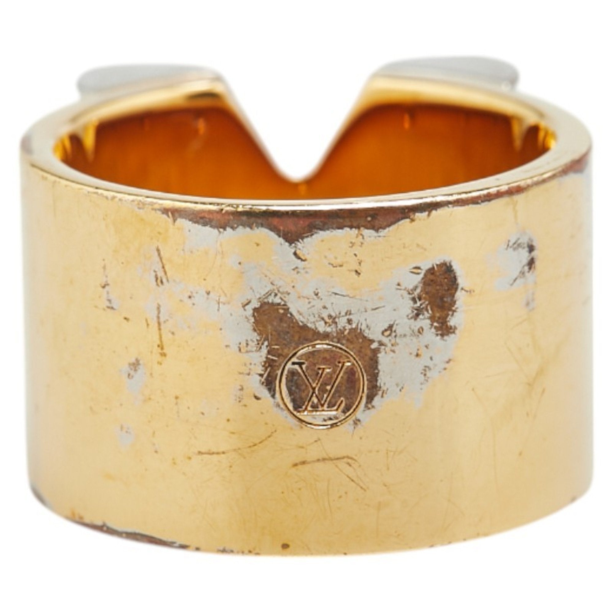 Louis Vuitton Gold Silver Metal Band Ring