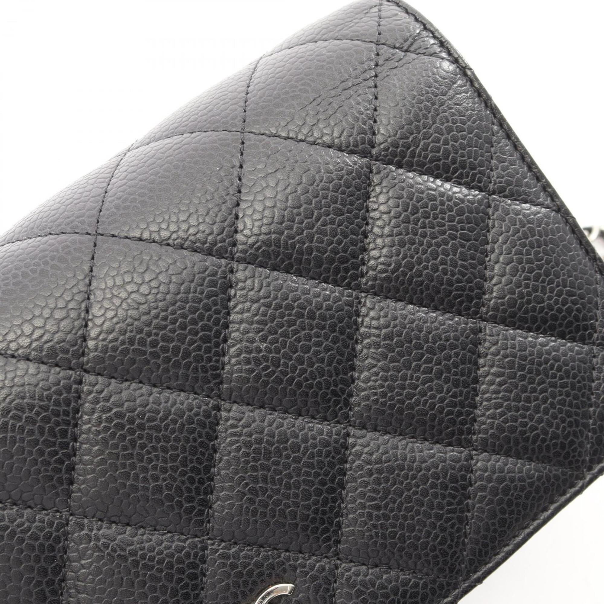 Chanel Black Grained Calfskin Handbag Shoulder Bag