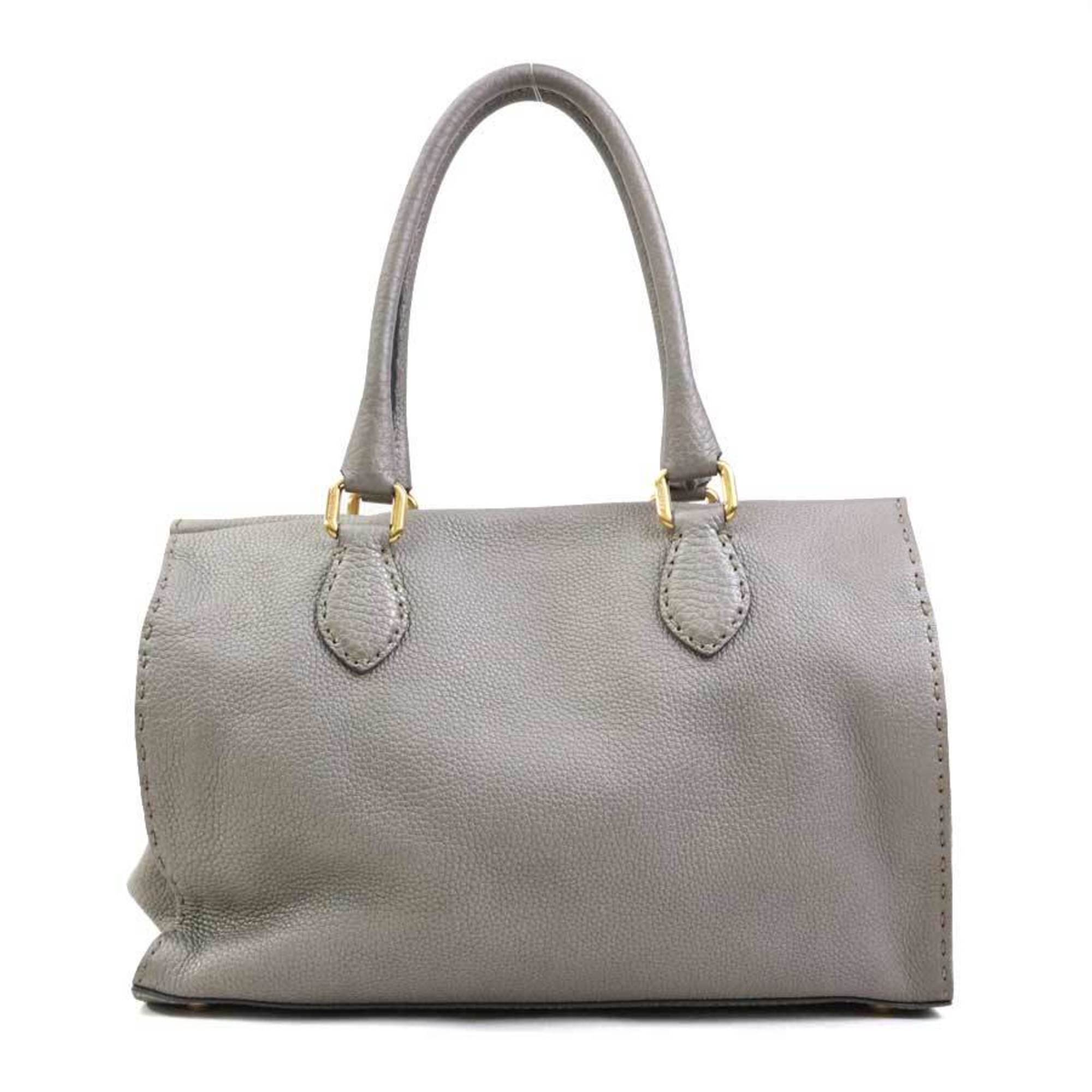 Fendi Gray Leather Handbag