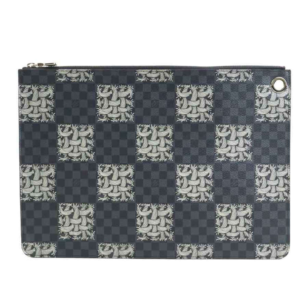 Louis Vuitton Black Damier Graphite Clutch Bag Pochette
