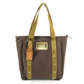Louis Vuitton Brown Canvas Leather Shoulder Bag Tote Bag