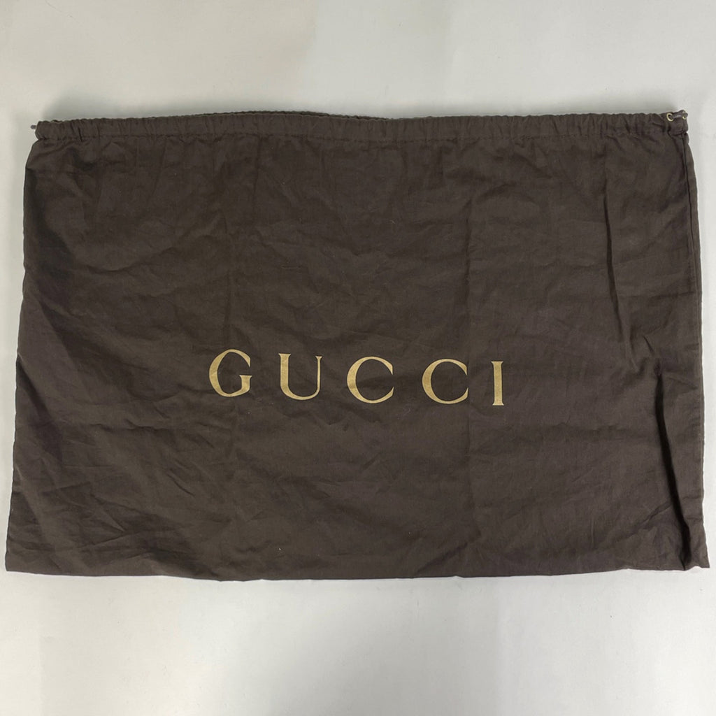 Gucci Dark Brown Leather Handbag Tote Bag (Pre-Owned)