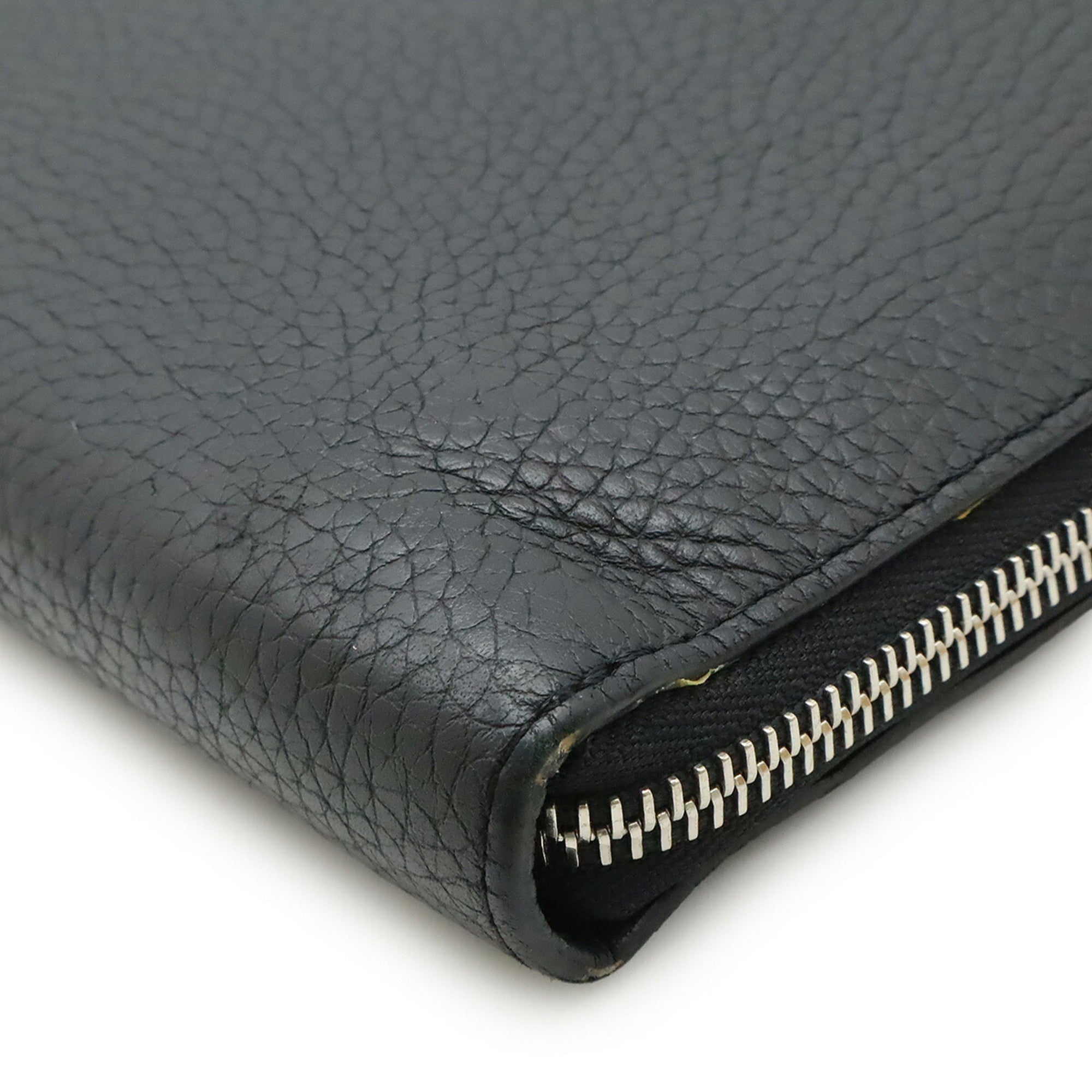 Louis Vuitton Black Noir Leather Clutch Bag Pochette