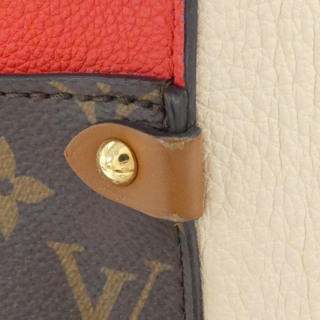 Louis Vuitton Monogram Black Cerise Cream Noir Coated Canvas Leather Handbag