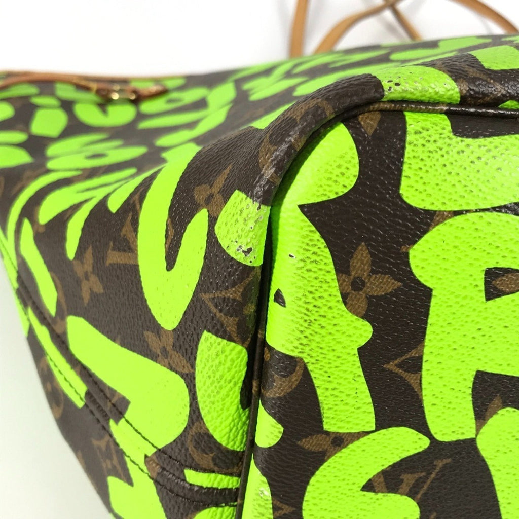 Louis Vuitton Brown Green Vert Monogram Graffiti Shoulder Bag Tote Bag