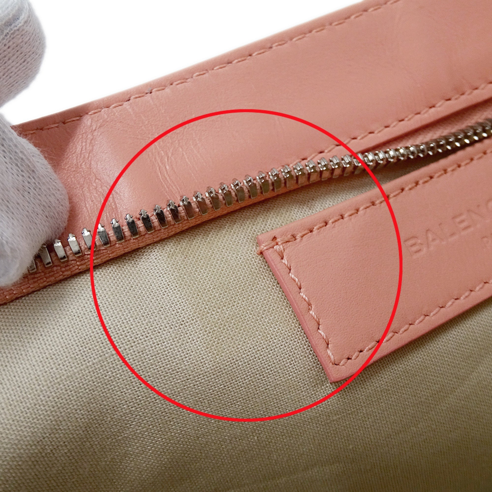 Balenciaga Pink White Canvas Clutch Bag Hand