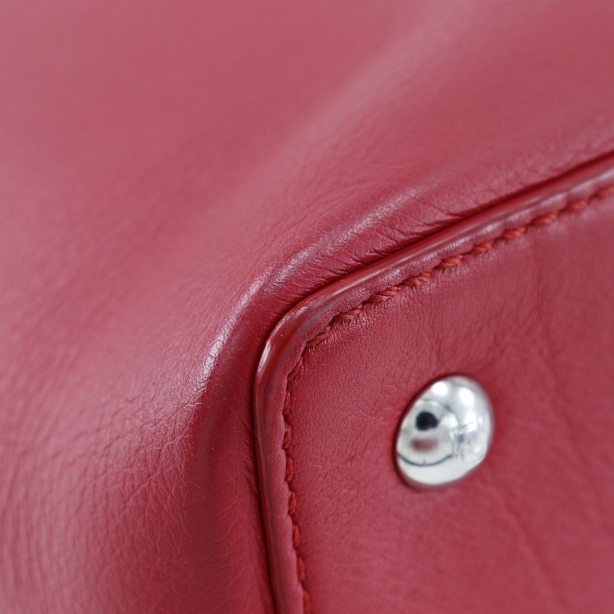 Fendi Red Color Leather Handbag