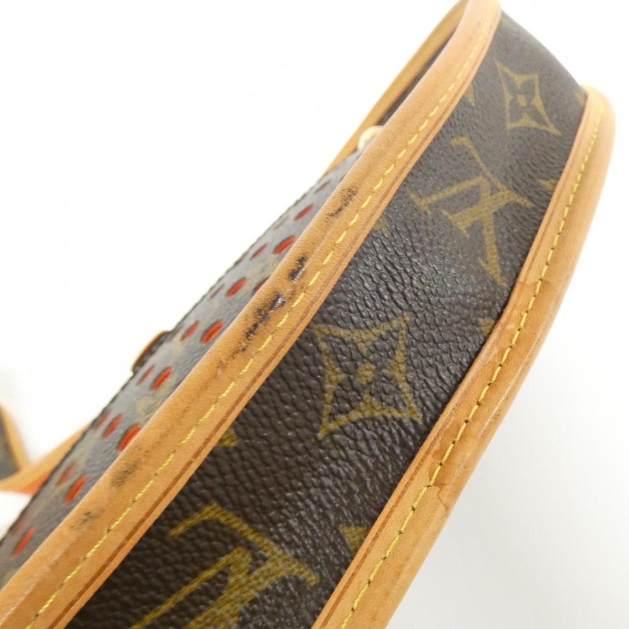 Louis Vuitton Brown Orange Coated Canvas Shoulder Bag