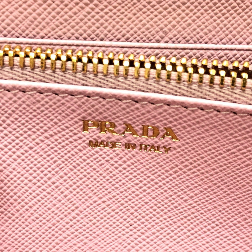 Prada Pink Saffiano Metal Long Wallet (Bi-Fold)