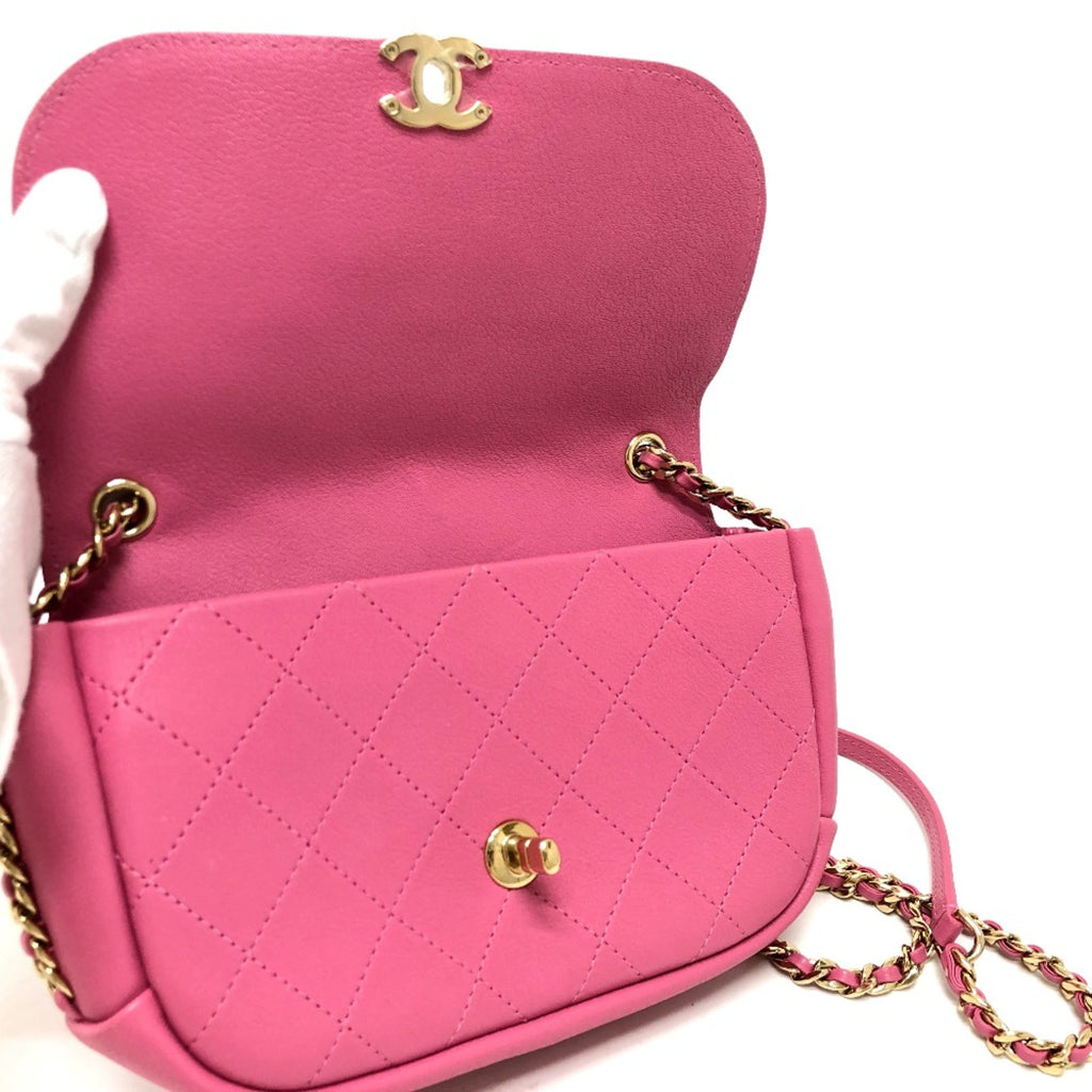 Chanel Pink Leather Shoulder Bag