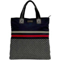 Gucci Navy Red Color Nylon Leather Tote Bag (Pre-Owned)