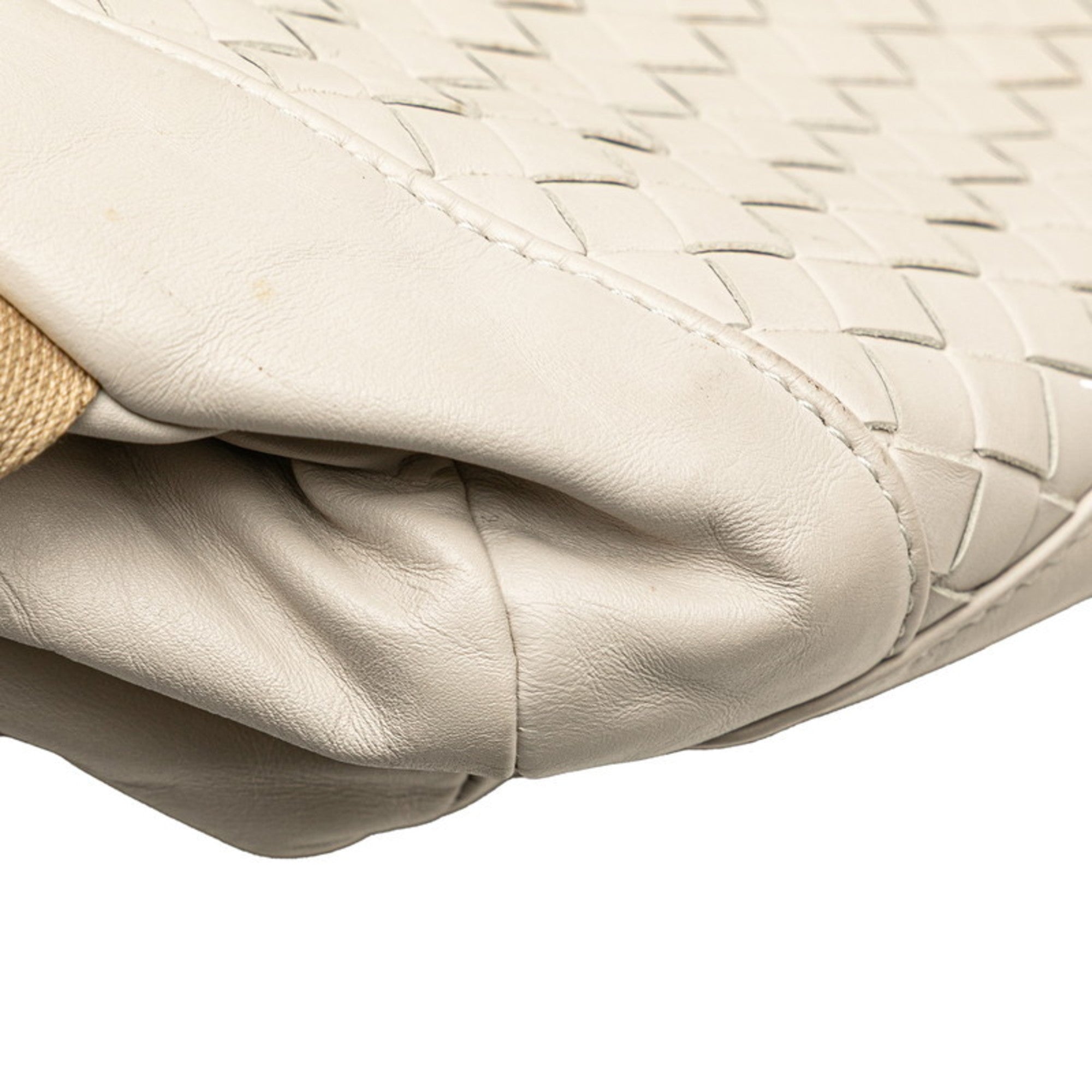 Bottega Veneta Beige White Leather Fanny Pack