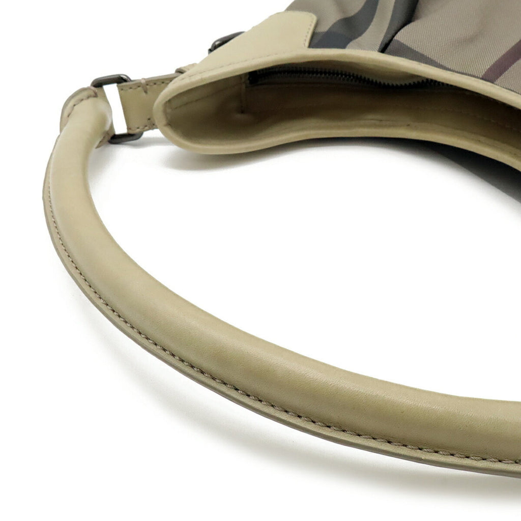 Burberry Brown Grayish Pvc Leather Shoulder Bag
