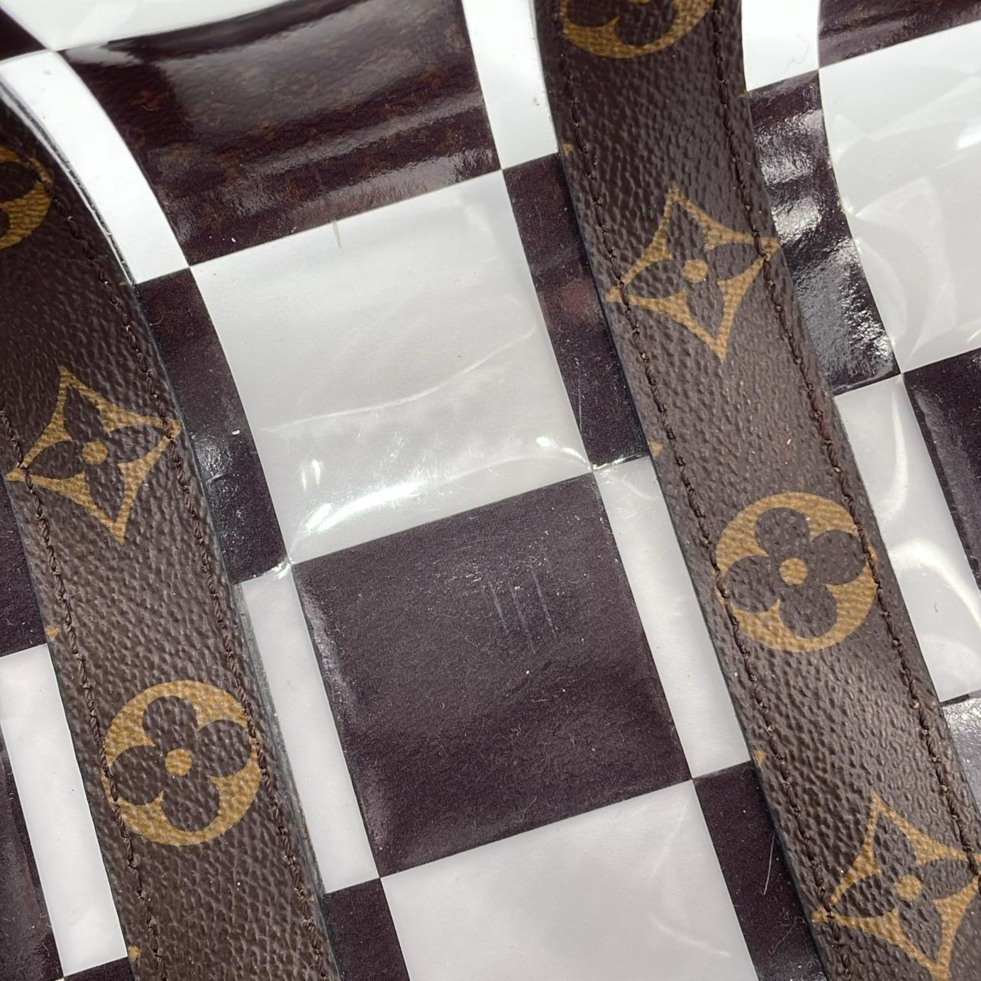 Louis Vuitton Marron Coated Canvas Pvc Boston Bag