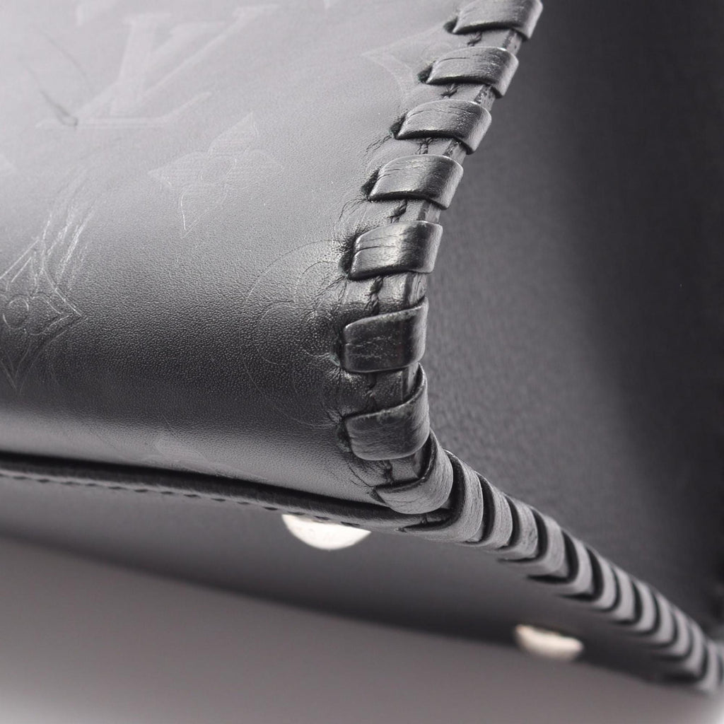 Louis Vuitton Black Leather Tote Bag