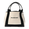 Balenciaga Black White Canvas Leather Handbag Pouch