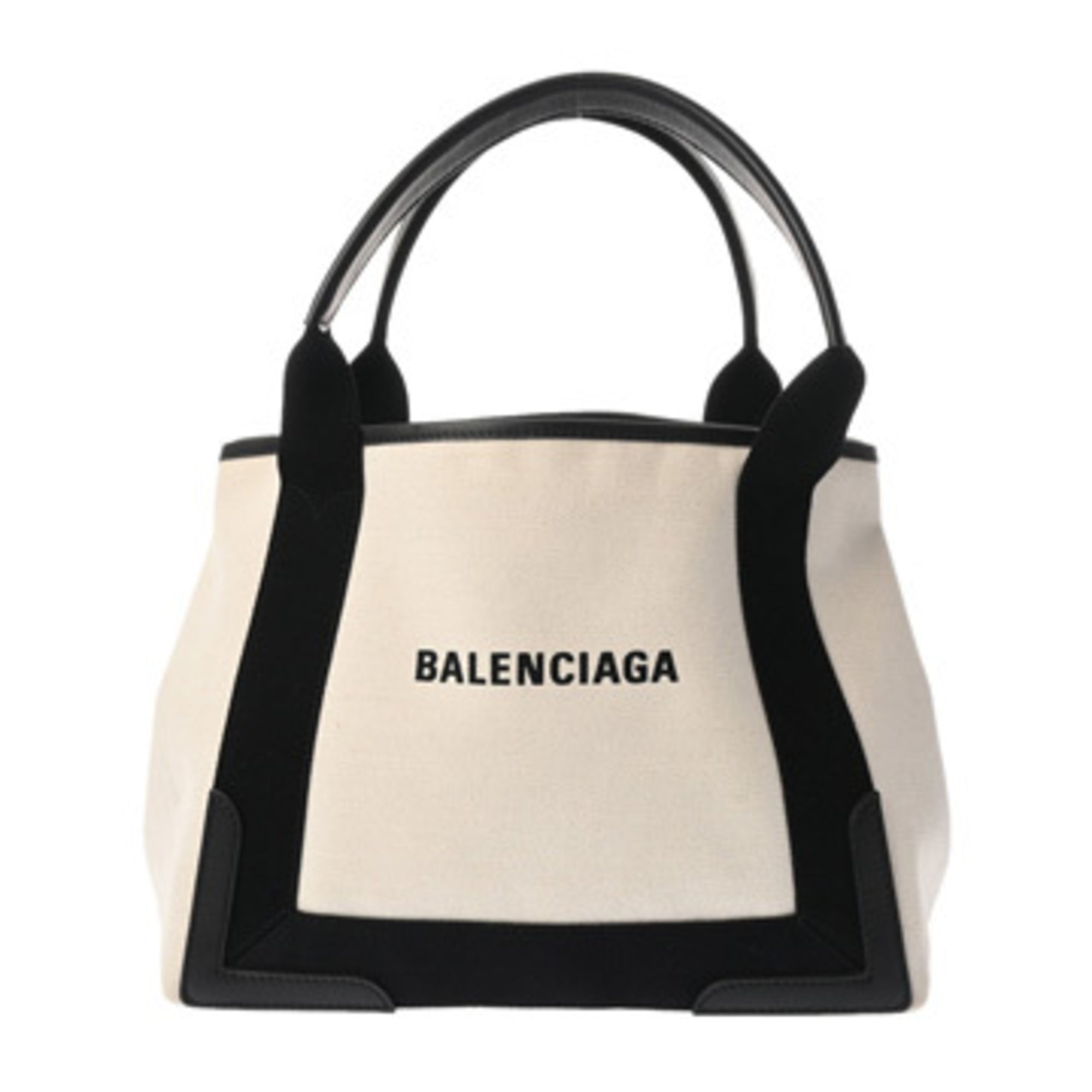 Balenciaga Black White Canvas Leather Handbag Pouch