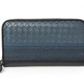 Bottega Veneta Navy Leather Long Wallet (Bi-Fold)