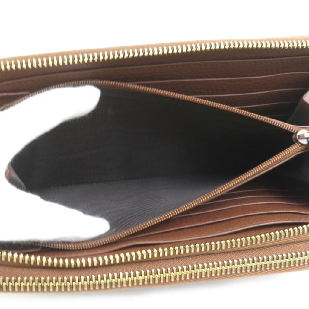 Gucci Brown Leather Long Wallet (Bi-Fold) (Pre-Owned)