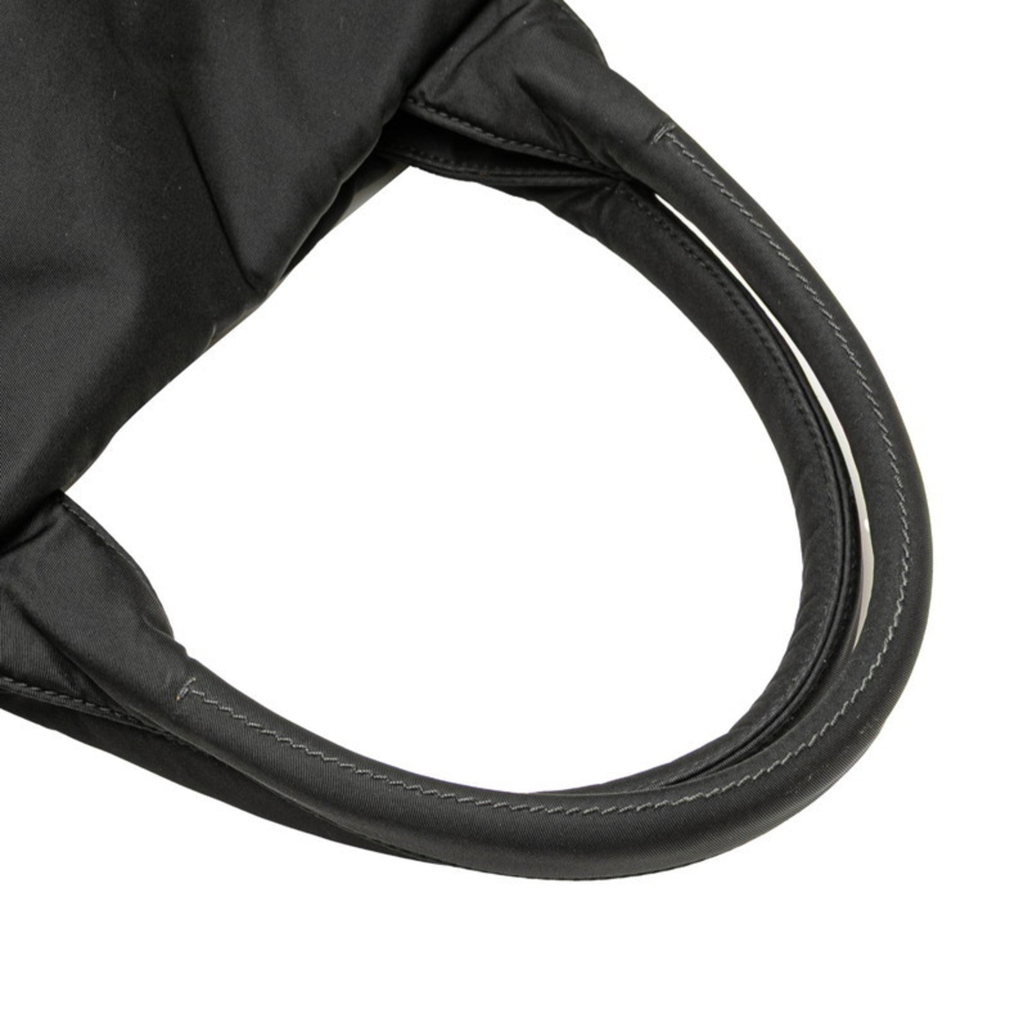 Prada Black Blue Multi-Color Nylon Leather Shoulder Bag Tote Bag