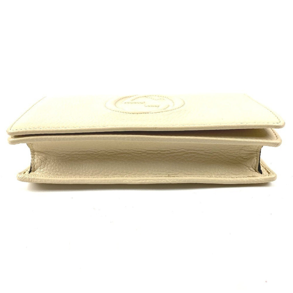 Gucci Ivory Leather Chain/Shoulder Wallet (Pre-Owned)