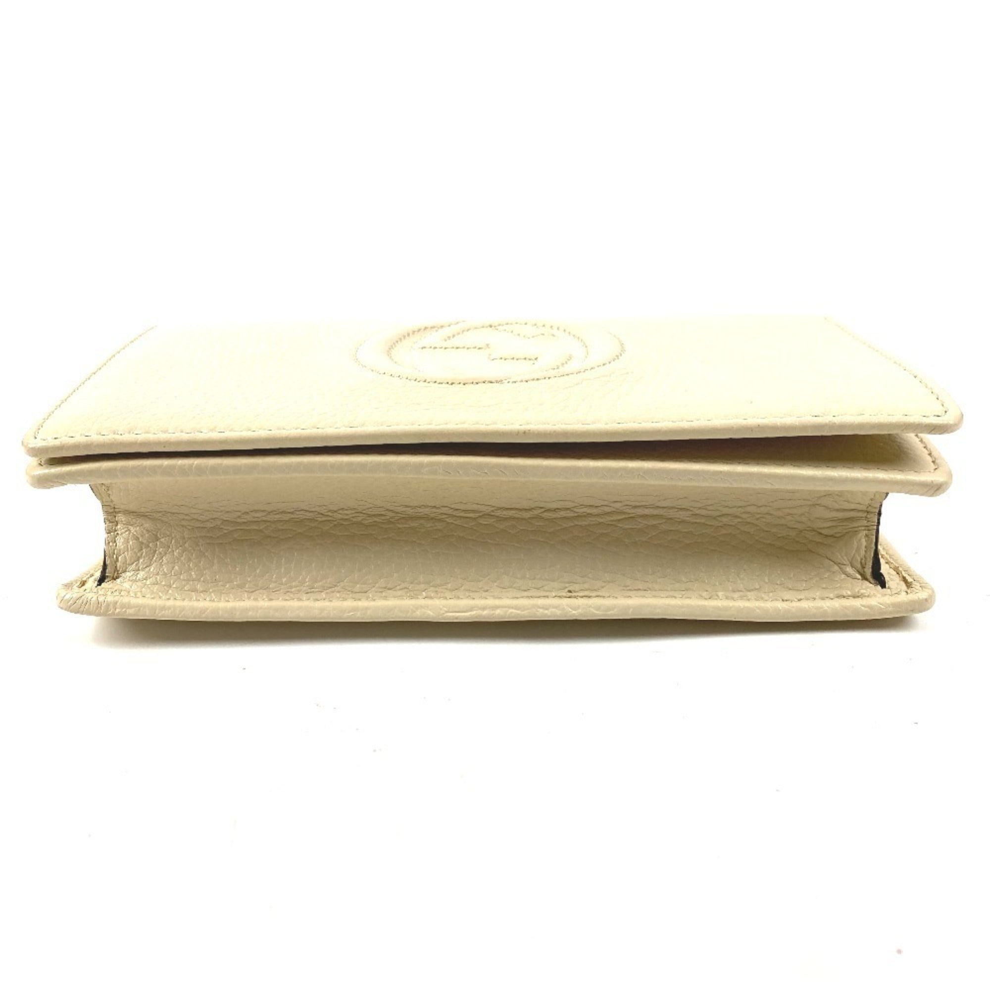 Gucci Ivory Leather Chain/Shoulder Wallet (Pre-Owned)