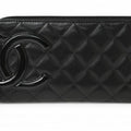 Chanel Black Cambon Ligne Long Wallet (Bi-Fold)