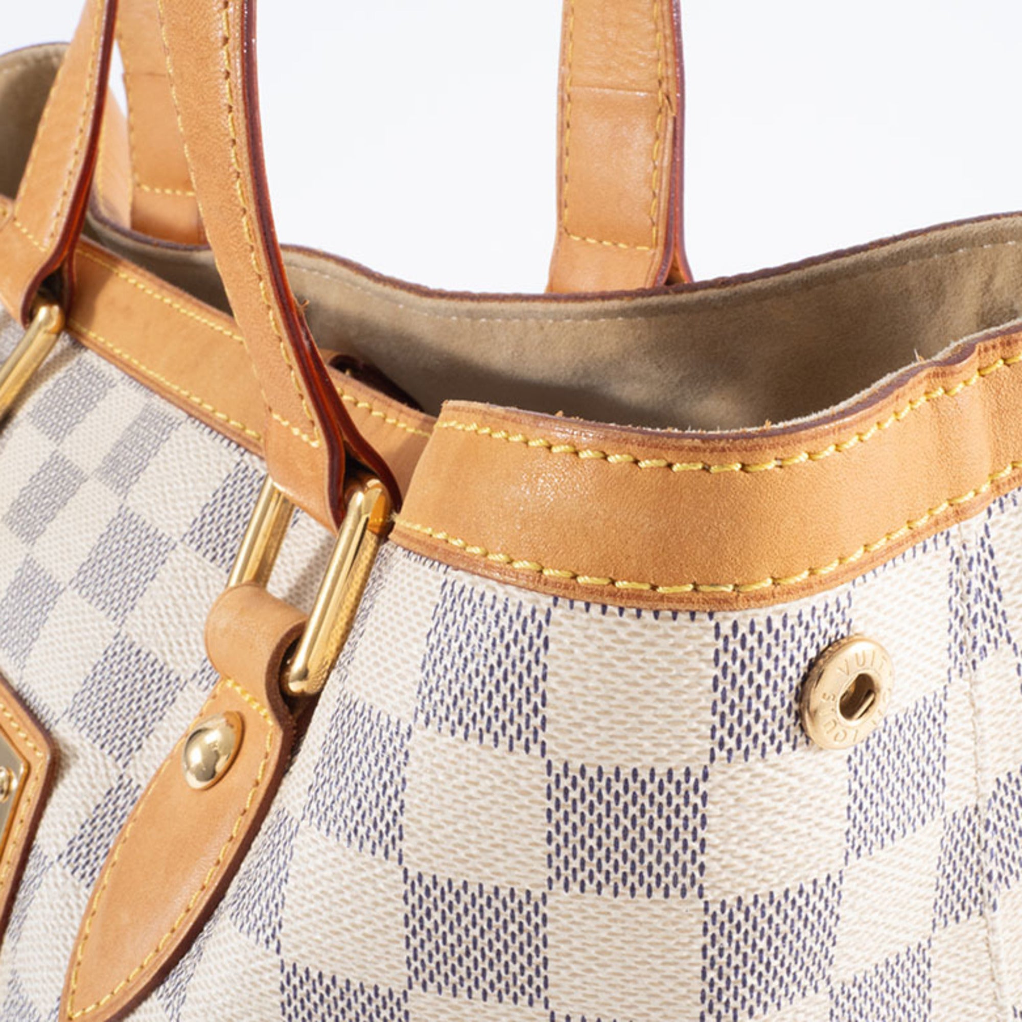 Louis Vuitton Beige Ivory White Canvas Damier Azur Handbag