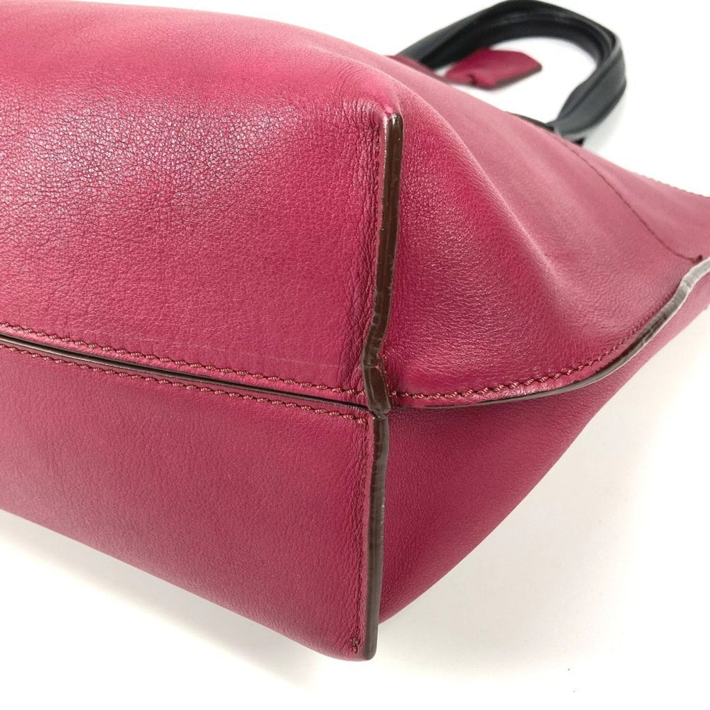 Fendi Black Purple Leather Shoulder Bag Tote Bag